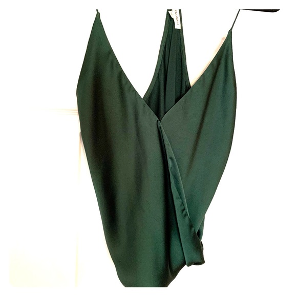 Cotton Candy Tops - Cotton Candy LA Green Satin Tank Top